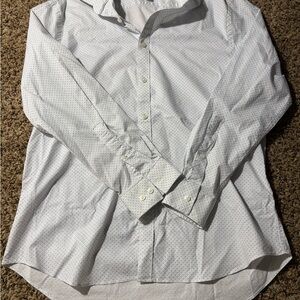 Michael Kors White Geometric Button Down Shirt